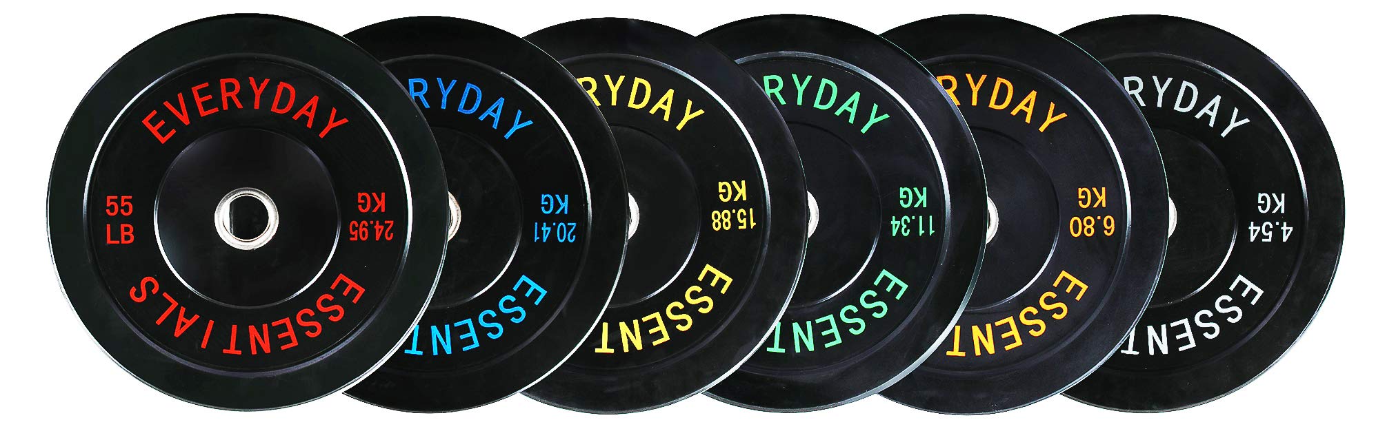 BalanceFrom Color Coded Black Olympic Bumper Plate Weight Plate with Steel Hub, Pairs or Sets