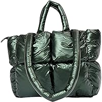 Quilted Puffer Tote Bag Crossbody For Women With Zipper Pockets, Padded Puffy Shoulder Purse, Puff Bubble Handbags For Gym