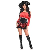 Womens Top Drawer 4 Pc Pirate Lady Corset Costume