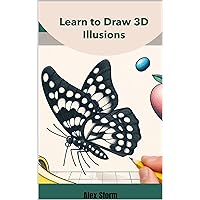 How to draw a 3D drawing, a pencil illusion on paper: technique for creating with step-by-step explanations for beginners and children using examples of 3D images of a butterfly, banana, and heart.