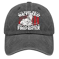 L May Be Retired But L'm Always A Firefighter Cap Runners Hat Pigment Black Hats for Women Fashionable Gifts for Women Baseball Caps