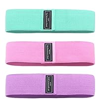 3 Pieces Nonslip Fabric Resistance Bands for Legs and Butt with 3 Resistant Levels, Exercise Fitness Bands with Instruction Manual