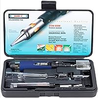 SolderPro-70 Soldering Iron Kit (PRO-70K) | With Tips and Case | 410F - 850F Butane Torch Lighter | Cordless and Portable Soldering Gun | Home Improvement Tools and Soldering Kit Essential