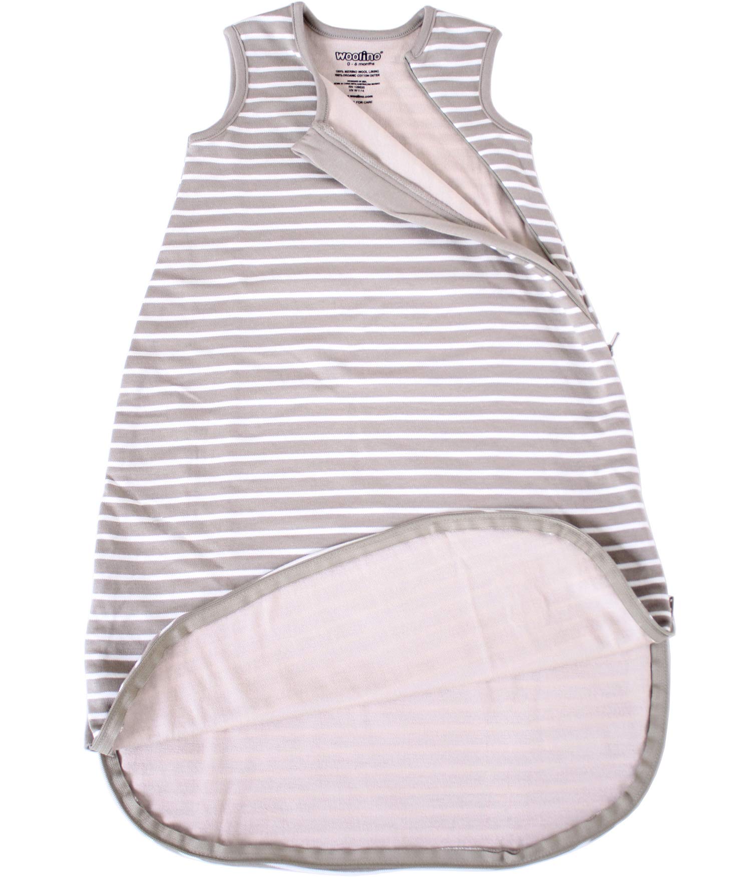 Baby Sleeping Bag, 4 Season Basic Merino Wool Wearable Blanket, 6-18m, Earth