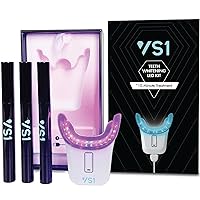 VS1 Teeth Whitening All in One Kit - No Sensitivity - Includes 3 Teeth Whitening Pens 36% Carbamide Peroxide and Our Safe 32x Blue/Red LED Light Mouthpiece Whitens Teeth in Just 10 Minutes