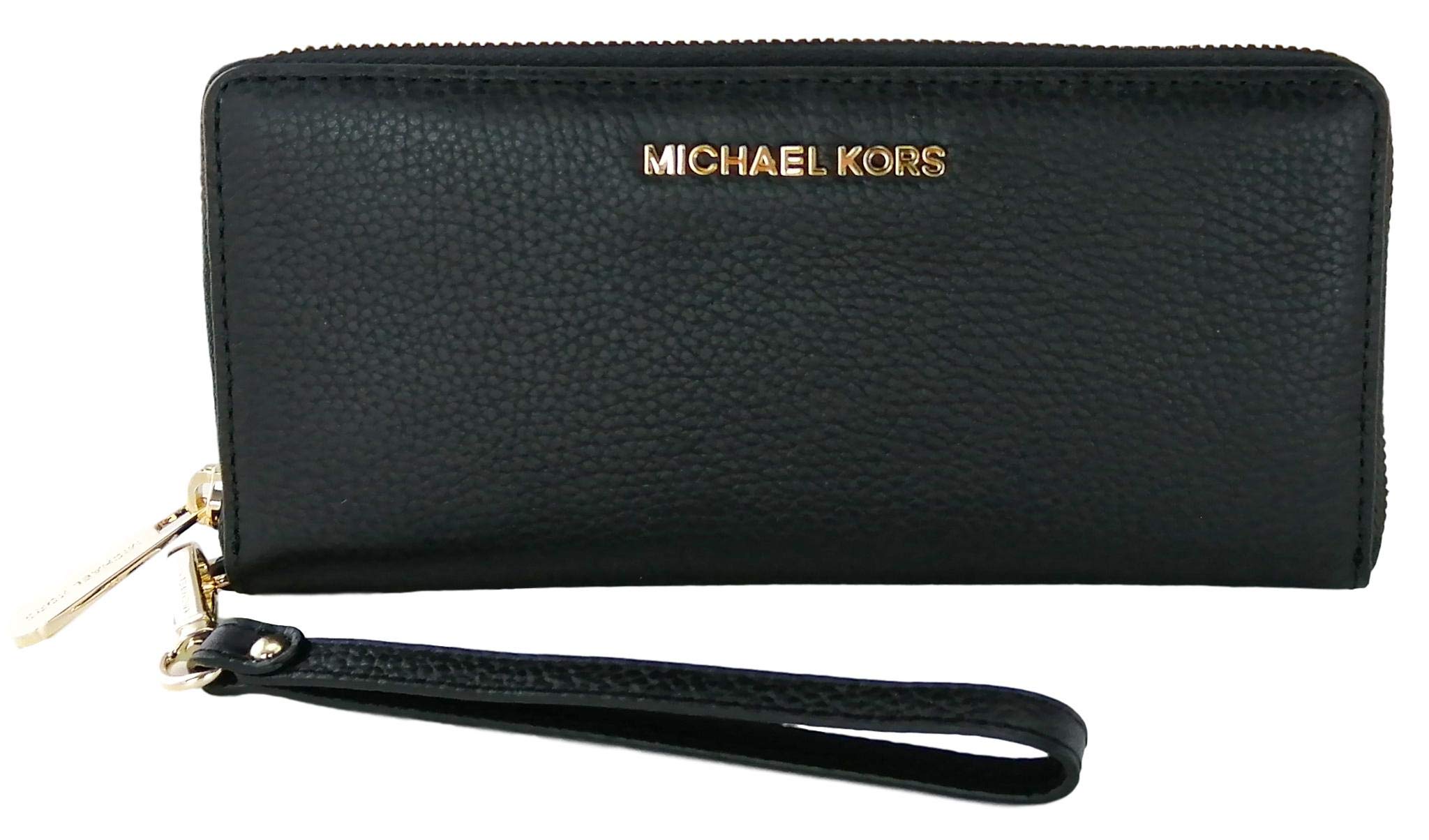 Mua Michael Kors Jet Set Travel Continental Leather Wallet/Wristlet - Black/ Gold, Medium trên Amazon Mỹ chính hãng 2023 | Giaonhan247