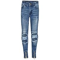 Kids Boys Stretchy Jeans Designer's Ripped Denim Skinny Pants Trousers 5-13 Year