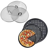 Splatter Screen with 9 Inch &10 Inch &12 Inch Pizza Pan Bundle