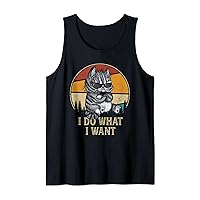 Cat themed gifts for women Men Funny i do what i want cat Tank Top