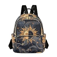 ALAZA Moon Sun Stars Witchy Alchemy Mini Backpack Purse for Women Travel Bag Fashion Daypack Back Pack Shoulder Bag