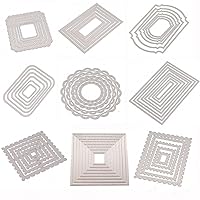 9 Stlye Metal Cutting Dies Stencils, Basic Shape Metal Scrapbooking Dies Cuts Handmade Stencils Template Embossing for Card Scrapbooking Craft Paper Décor