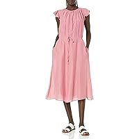 Velvet by Graham & Spencer Women's Frieda Silk Cotton Voile Cap Sleeve Dress