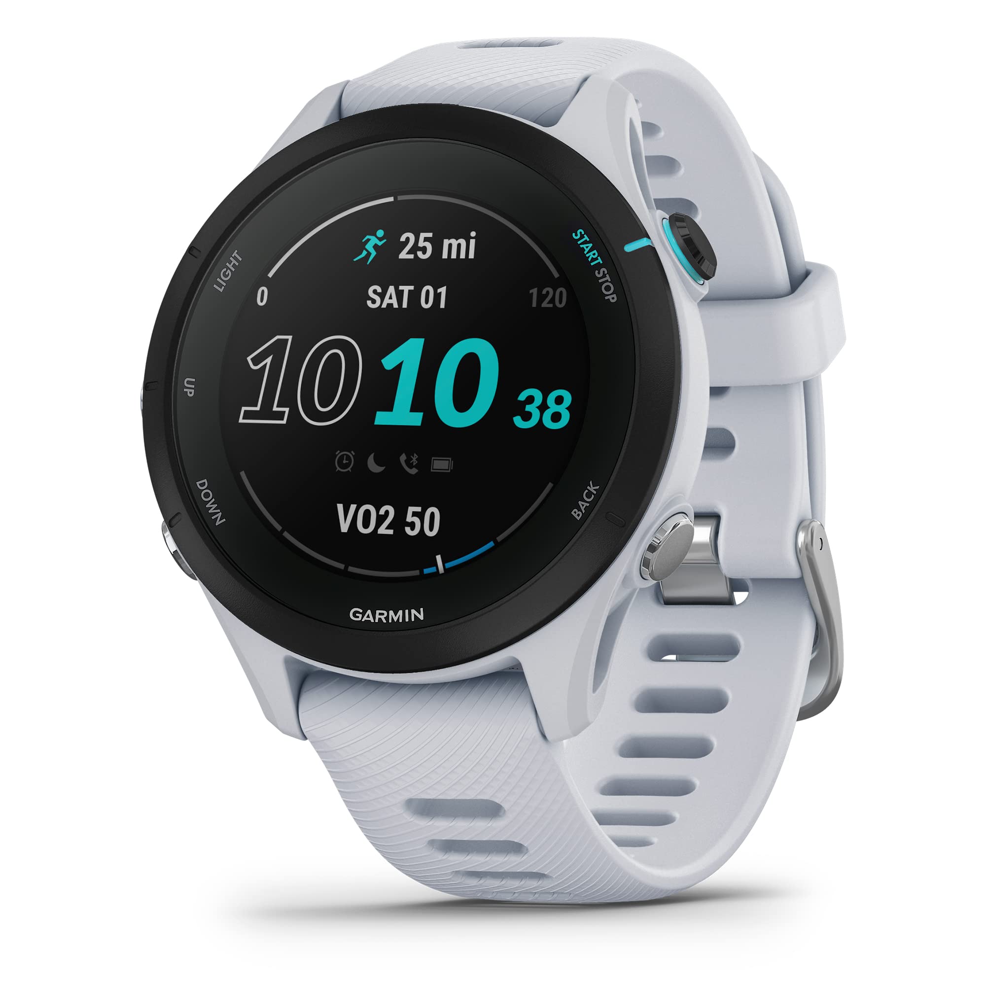 Garmin Forerunner® 255S Music, Smaller GPS Running Smartwatch with Music, Advanced Insights, Long-Lasting Battery, Whitestone