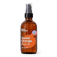 Plant Therapy Sweet Orange Body Oil 4 oz Uplifting & Mood-Boosting Scent, Made with only Two All-Natural Ingredients, Hydrates & Nourishes Skin