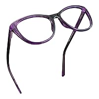 LifeArt Reading Glasses with Flexible Spring Hinge,Blue Light Blocking Glasses for Women+0.00(No Magnification)