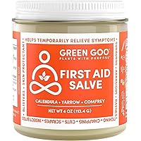Green Goo First Aid Salve, All-Natural Cream for Healing Cuts, Scrapes, Blisters, Chafing, Sunburns & More, 4 Oz