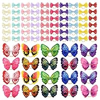 80 pcs Dog Hair Bows with Rubber Bands Butterfly Dog Knotted Bows Pet Hair Bows Ties Elastic Hair Bands for Puppy Dog Cats Hair Accessories (20 Color)