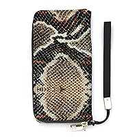 Snake Skin Pattern Wristlet Wallet Leather Long Card Holder Purse Slim Clutch Handbag for Women