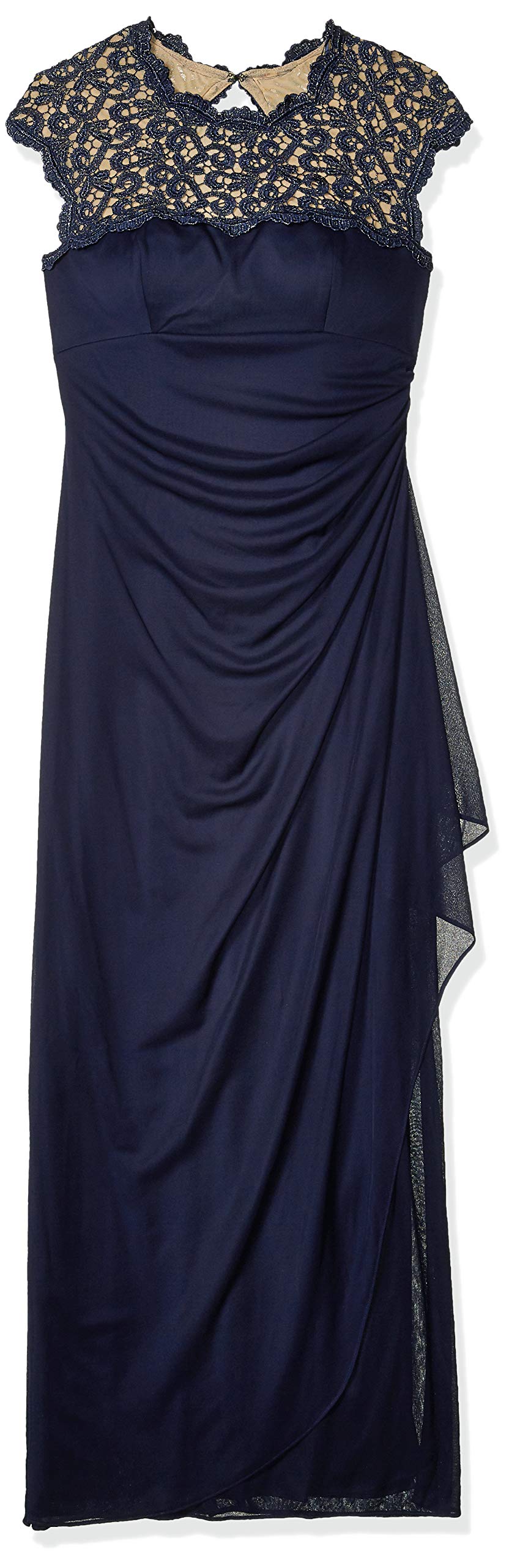 Alex Evenings Women's Metallic Cutout Lace Dress (Petite and Regular Sizes)