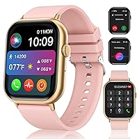 Smart Watches für Damen Herren (Annehmen/Tätigen von Anrufen), 2 Zoll HD-Bildschirm Fitness Tracker Uhr mit Blutdruck/Herzfrequenz/Schlafmonitor, Smartwatch für Android iOS Handys, IP67 Wasserdicht