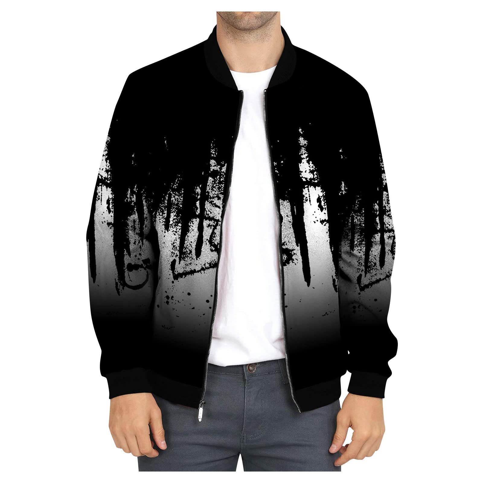 XIAXOGOOL Bomber Jacket Men Fashion Novelty 3D Printed Graphic Jackets For Men Cropped Coat Zipper Varsity Baseball Jacket
