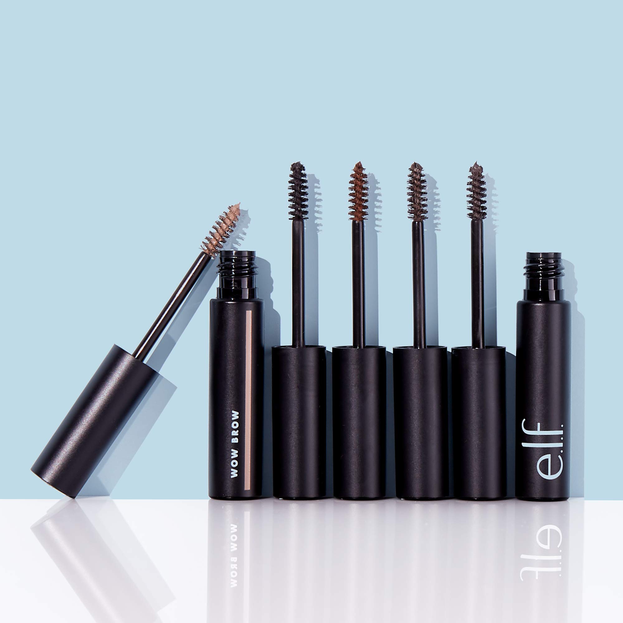 e.l.f., Wow Brow Gel, Volumizing, Buildable, Wax-Gel Hybrid, Creates Full, Voluminous-Looking Brows, Locks Brow Hairs In Place, Neutral Brown, Fiber-Infused, 0.12 Oz