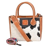 Sts Ranch Wear Basic Bliss Leather Durable Brown Satchel Bag with Removable Nylon & Leather Strap, Buff/Cowhide