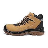 DRKA Men's Steel Toe Work Boots Water Resistant Safety Shoes