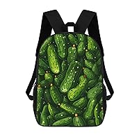 Dill Pickles 17 Inch Backpack Adjustable Strap Daypack Laptop Double Shoulder Bag Shoulder Bags for Hiking Travel Work