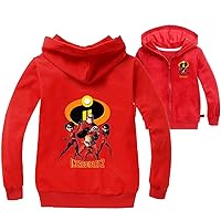 Unisex Boys Girls the Incredibles 2 Full Zip Hoodies Jacket,Pull Over Hooded Sweatshirt for Kids(2-14Y)