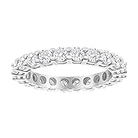 2 Carat (ctw) 14K White Gold Round Diamond Ladies Eternity Wedding Anniversary Stackable Ring Band Value Collection