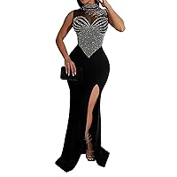 Sparkly Sequin Mermaid Prom Dress with Slit for Women Sexy Formal 2024