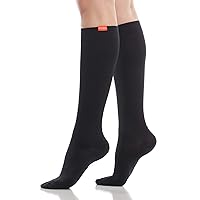 VIM & VIGR Cotton 15-20 mmHg Graduated Compression Socks for Women & Men (Black Solid, Small/Medium (1))
