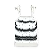Hope & Henry Girls' Pointelle Sweater Tank with Bow Shoulders