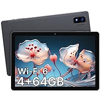 10 Inch Tablet, 64GB Storage(up to 128GB Expandable Memory) with Quad-Core Processor, 1920 * 1080 FHD incell Touch Screen, GPS, WiFi 6&Bluetooth 5.0, 6000mAh Battery
