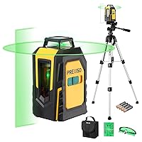 360° Laser Level with Tripod, 100Ft Self Leveling Cross Line Laser- Green Horizontal Line for Construction, Floor Tile, Renovation with Target Plate, Green Glasses, Carry Bag, 4 AA Batteries