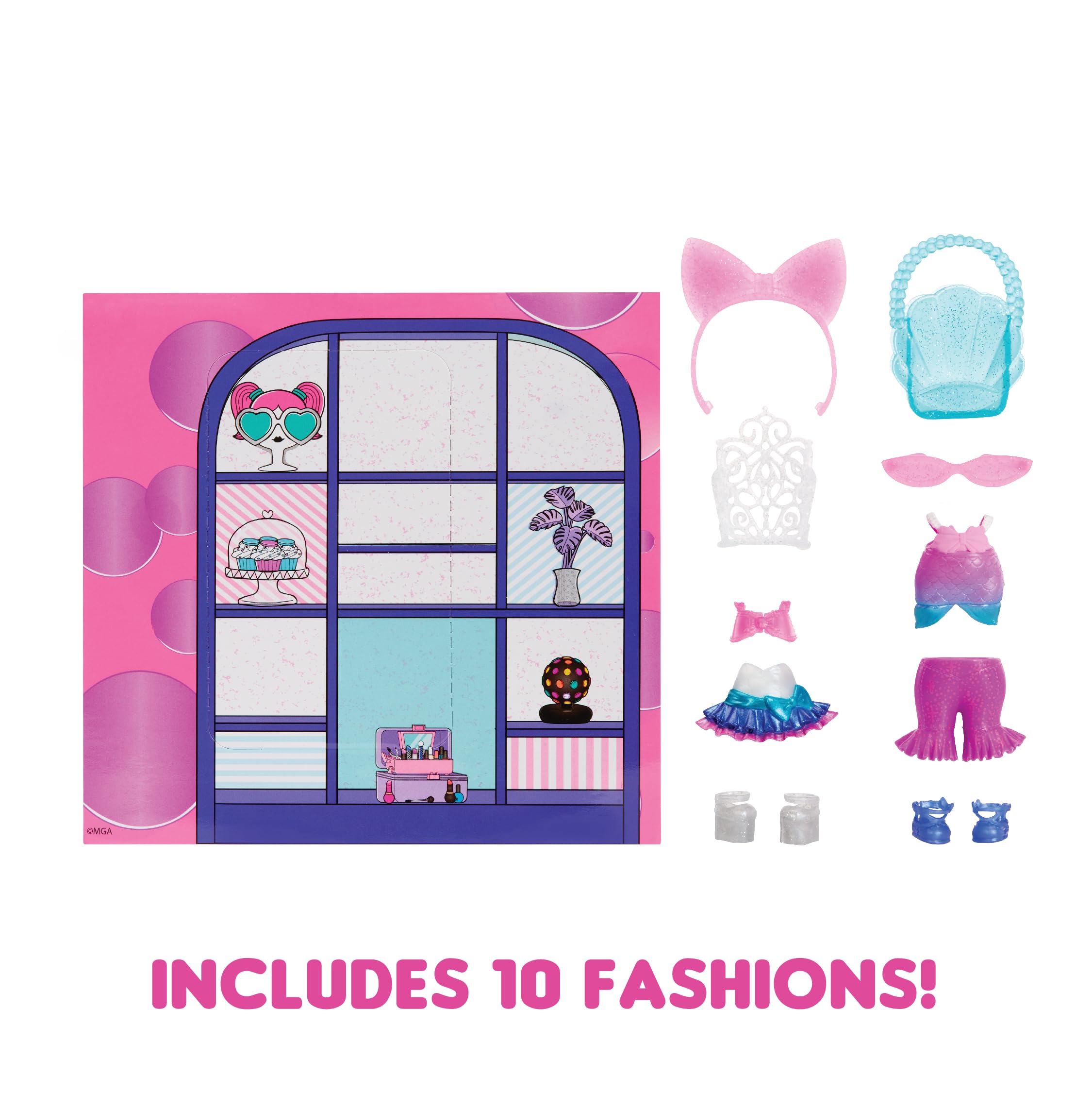 LOL Surprise Fashion Packs Mermaid Princess Style - 6 Unique Styles each with (3) Outfits, (2) Pairs of Shoes, (4) Accessories - Mix and Match Styles to Create Tons of New Looks, Gift for Girls Age 4+