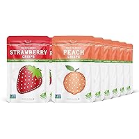 Nature's Turn Freeze-Dried Fruit Snacks, Strawberry and Peach Crisps, Pack of 12 (1.2 oz Each)