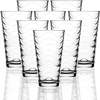 Pulse Set of 8-15.7 oz Heavy Base Highball Drinking Glasses Tumblers Ice Tea Beverage Cups Glassware for Water, Juice, Beer, 8 Count (Pack of 1)