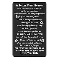 Loss of Wife Sympathy Card - A Letter from Wife In Heaven - Memorial Gifts for Men Loss of Wife, Metal Wallet Card