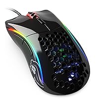 Gaming Model D- (Minus) Wired Gaming Mouse - 61g Superlight Honeycomb Design, RGB, Ergonomic, Pixart 3360 Sensor, Omron Switches, PTFE Feet, 6 Buttons - Glossy Black