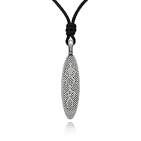 Aboriginal Art Surfboard Silver Pewter Charm Necklace Pendant Jewelry