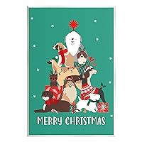 Merry Christmas Happy Dog Gifts Wood Wall Art, Design by Angela Nickeas