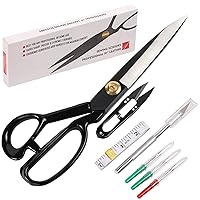 Left-Handed Sewing Scissors 10 Inch(25.5cm) - Fabric Dressmaking Shears,  Lefty Tailor's Scissors for Cutting Fabric, Leather, Clothes, Paper, Raw