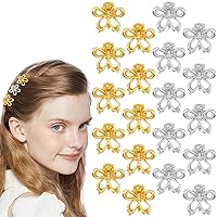 20 Pcs Mini Flower Hair Claw Clips Metal Small Cute Hair Barrettes Bangs Styling Claw Clips Sweet Barrettes Claw Crab Hairpins Fashion Sparkly Hair Accessories for Women Girls