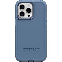 OtterBox iPhone 15 Pro MAX (Only) Defender Series Case - BABY BLUE JEANS (Blue), screenless, rugged & durable, with port protection, includes holster clip kickstand