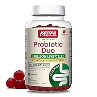 Probiotic Duo, 3 Billion Live Cells Supplement for Immune Health and Digestive Support, 60 Raspberry Flavor Probiotic Gummies, 30 Day Supply