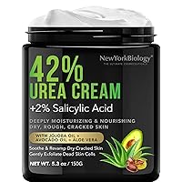 New York Biology 42% Urea Cream with 2% Salicylic Acid - Moisturizing Urea Foot Cream for Dry Cracked Heels, Calloused Feet, Athletes Foot, Dry Cracked Feet and Dead Skin - 5.3 oz