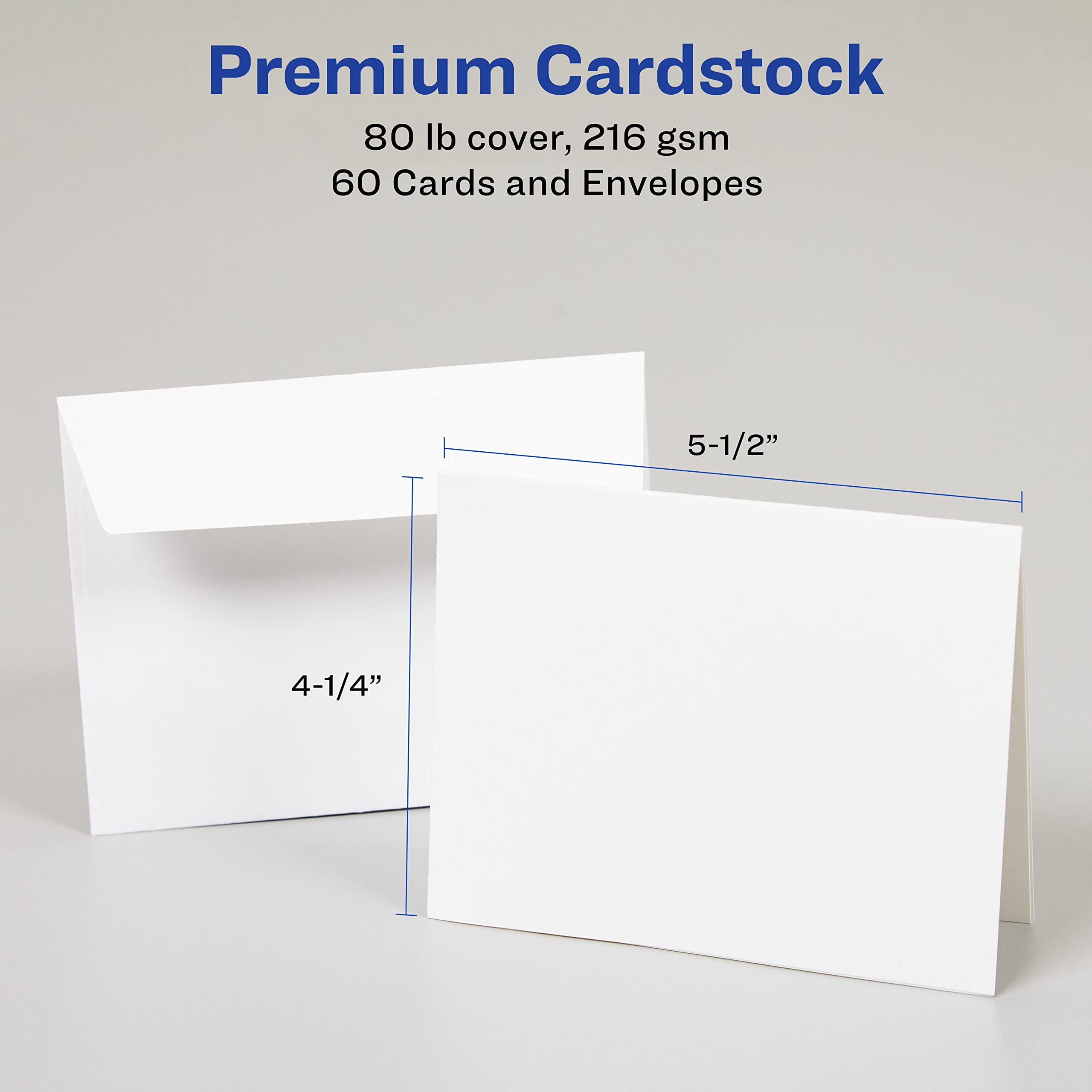 Avery Printable Note Cards, Laser Printers, 60 Cards and Envelopes, 4.25 x 5.5 (5315)
