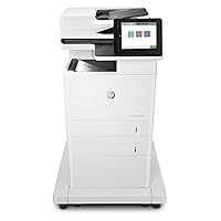 LaserJet Enterprise MFP M635fht Monochrome All-in-One Printer with built-in Ethernet, 2-sided printing, extra paper tray & wheeled stand (7PS98A),White